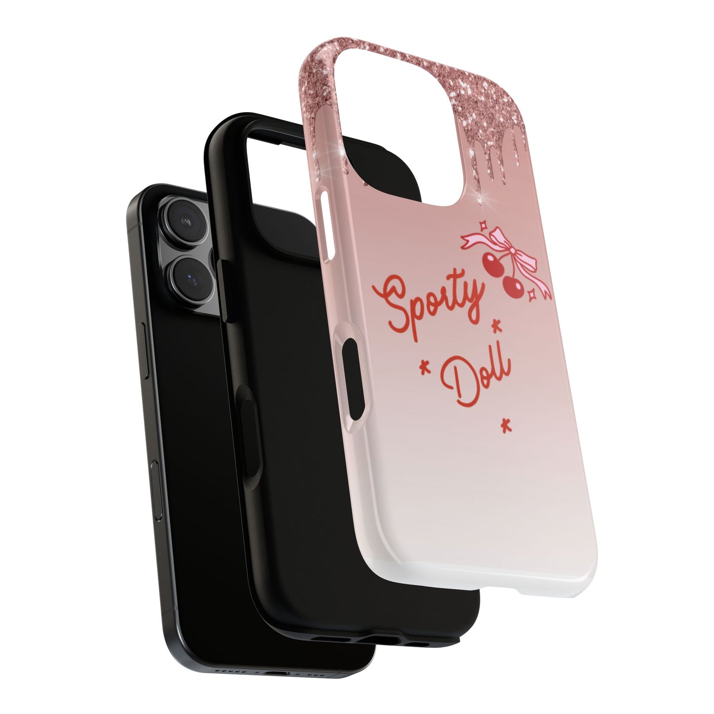 Pink Sparkly 'Sporty Doll Tough' Phone Case