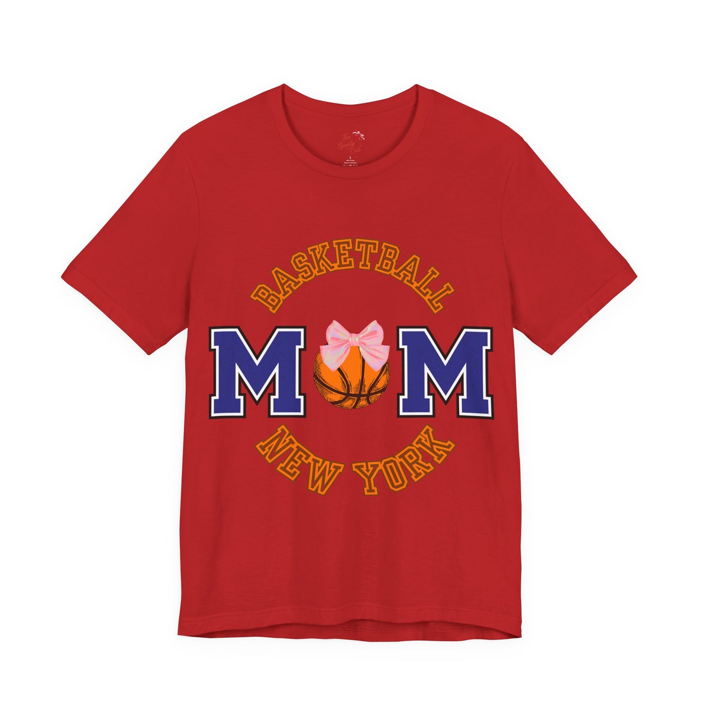 Basketball Mom T-Shirt — New York Basketball Mom Tee with Pink Bow