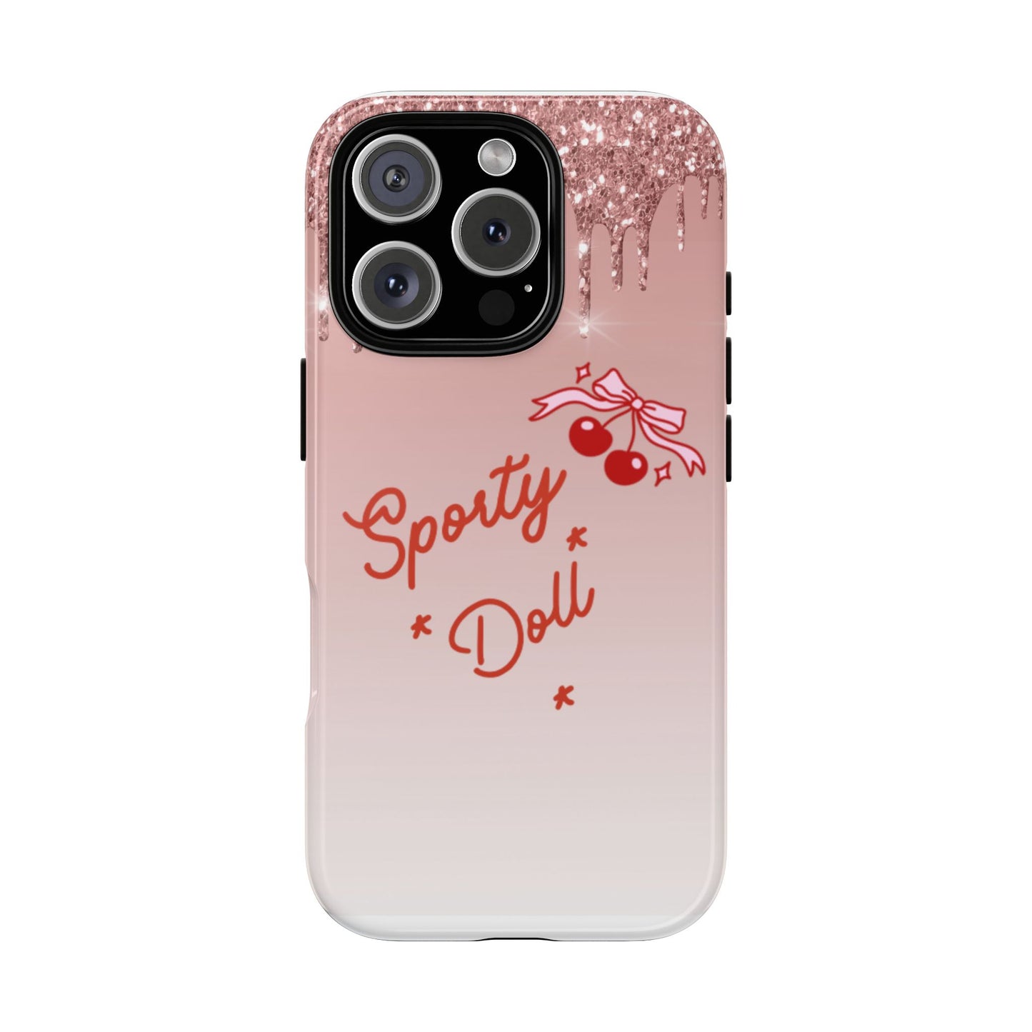 Pink Sparkly 'Sporty Doll Tough' Phone Case