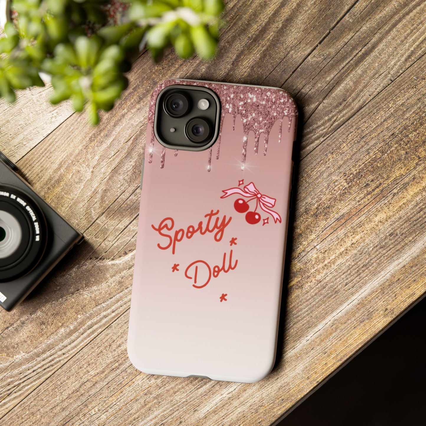Pink Sparkly 'Sporty Doll Tough' Phone Case