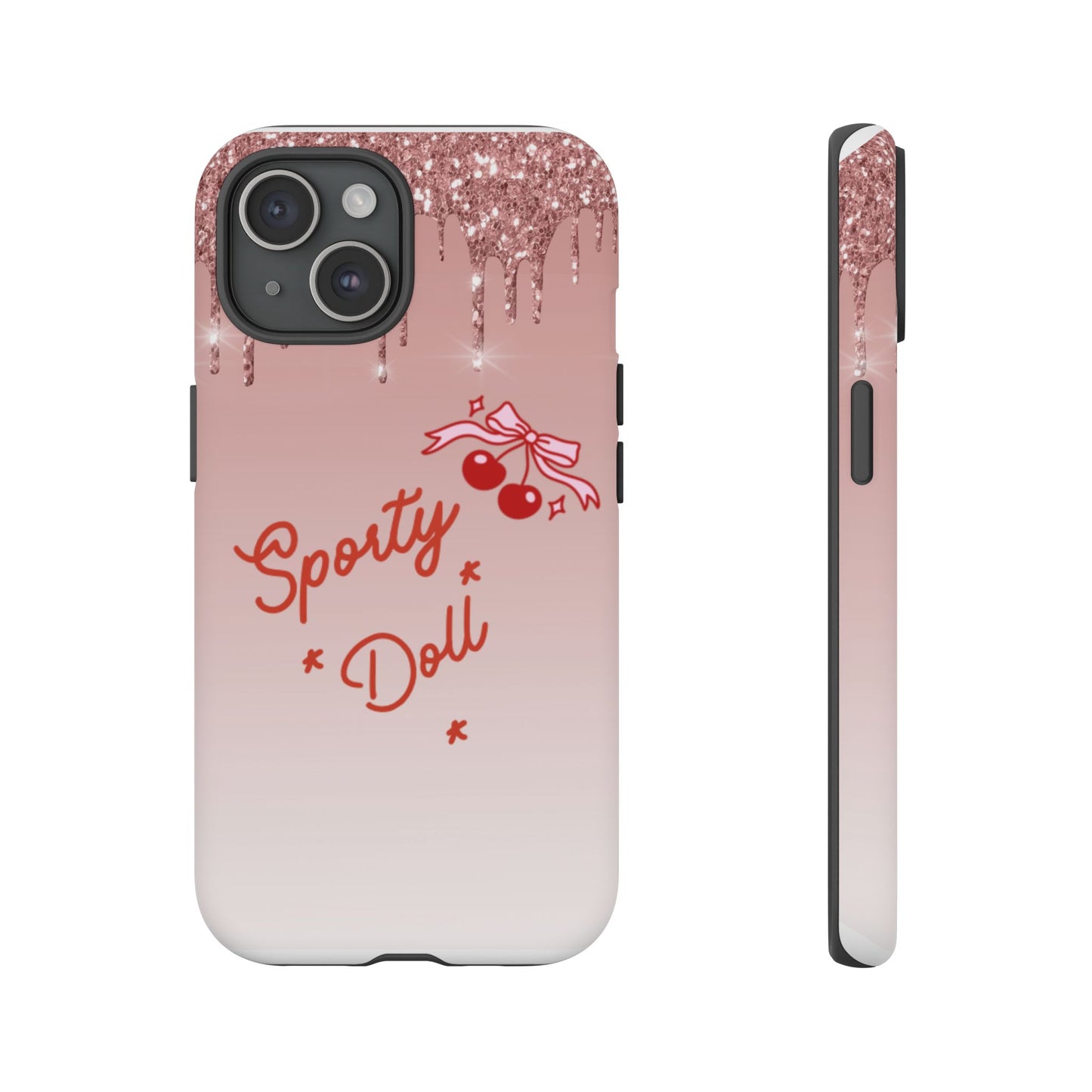 Pink Sparkly 'Sporty Doll Tough' Phone Case