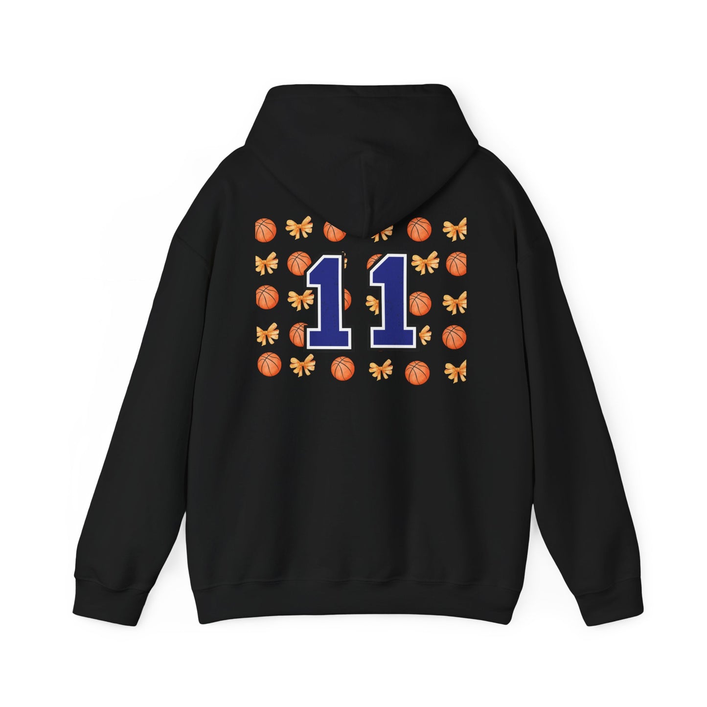 Basketball Bow Hoodie — Custom Number 11 Sports Crewneck