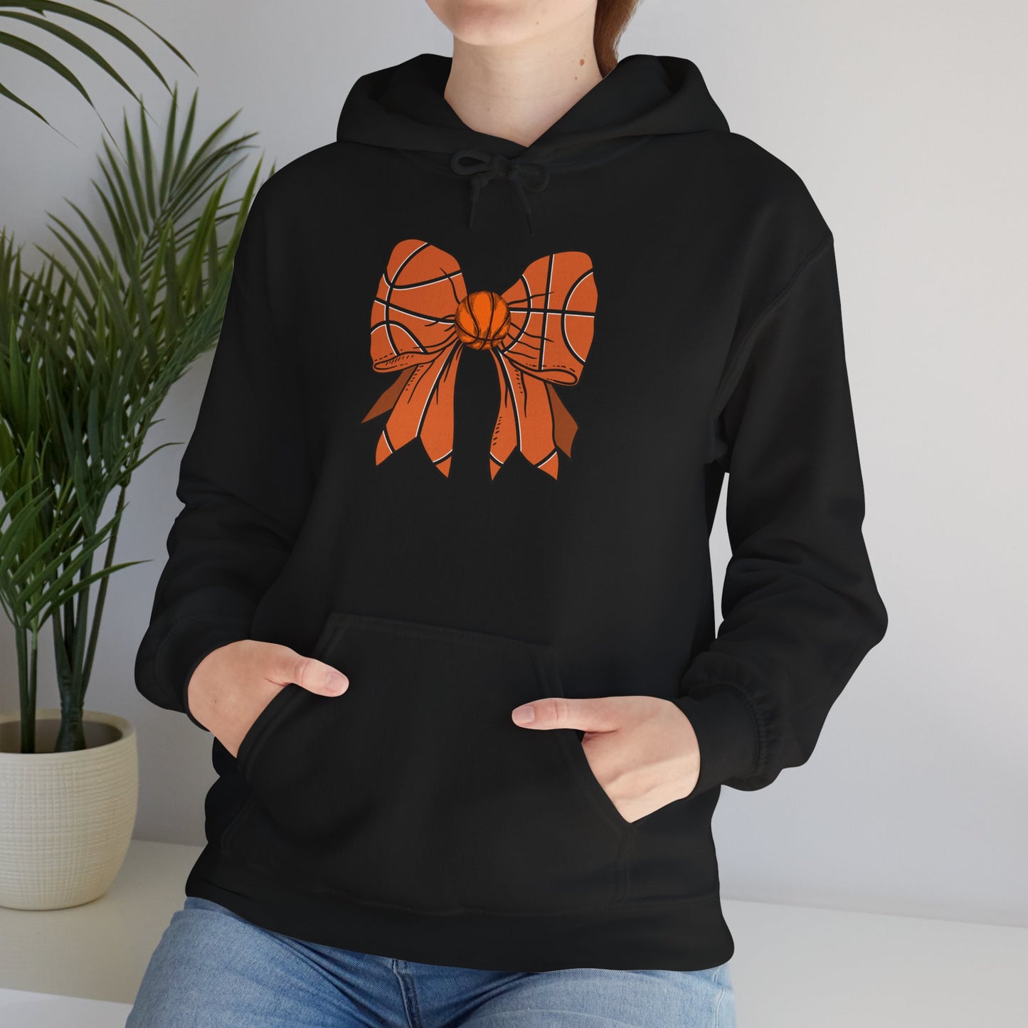 Basketball Bow Hoodie — Custom Number 11 Sports Crewneck
