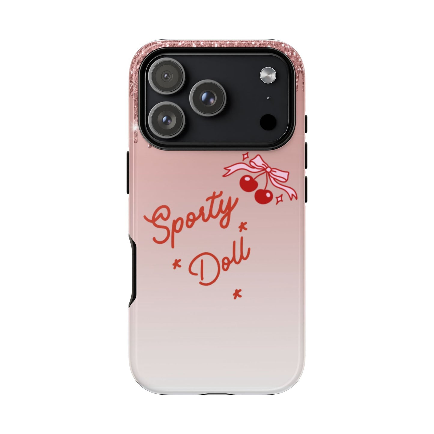 Pink Sparkly 'Sporty Doll Tough' Phone Case