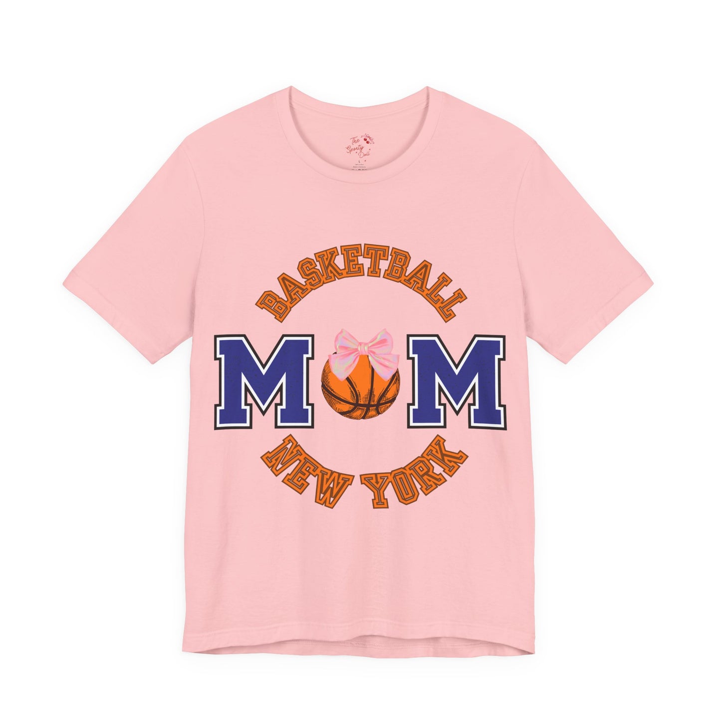 Basketball Mom T-Shirt — New York Basketball Mom Tee with Pink Bow