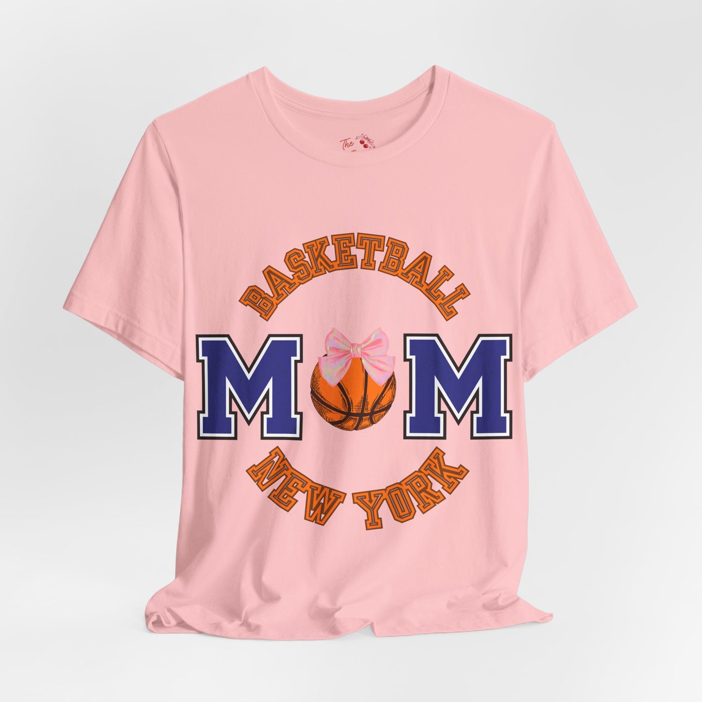 Basketball Mom T-Shirt — New York Basketball Mom Tee with Pink Bow