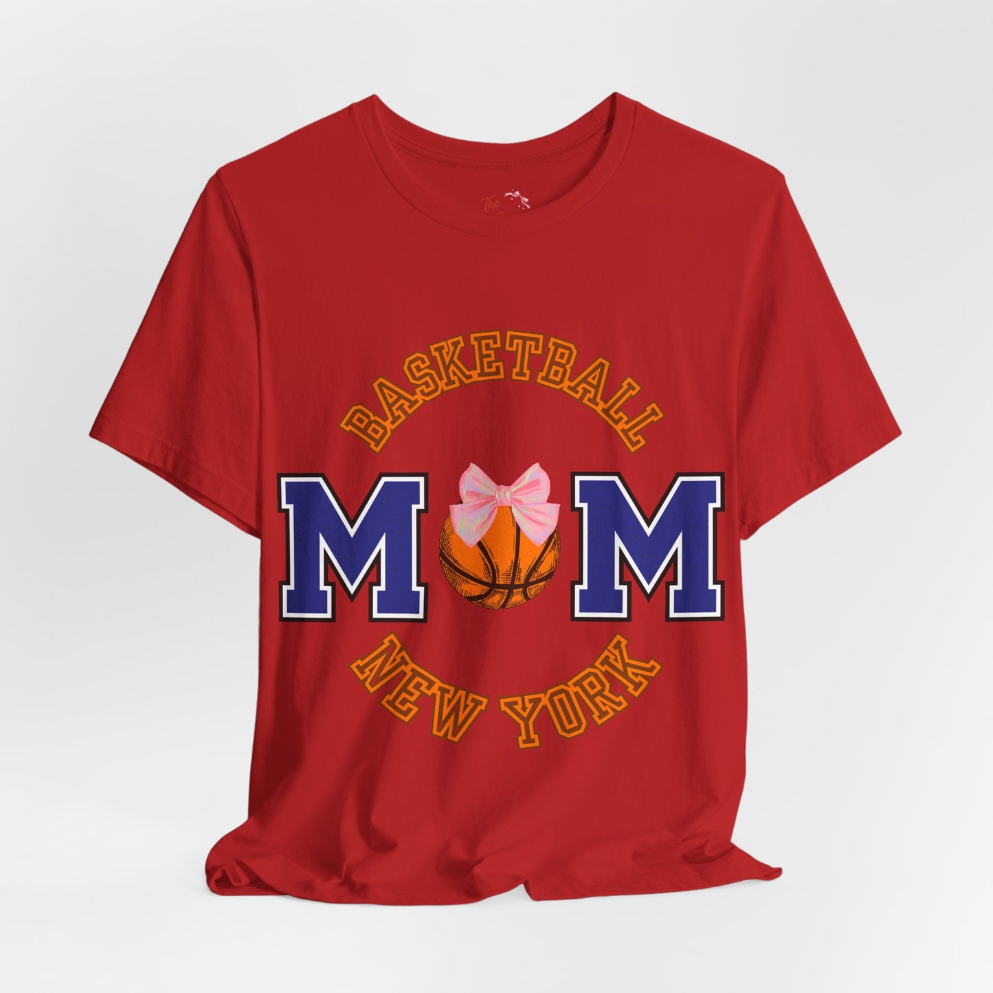 Basketball Mom T-Shirt — New York Basketball Mom Tee with Pink Bow