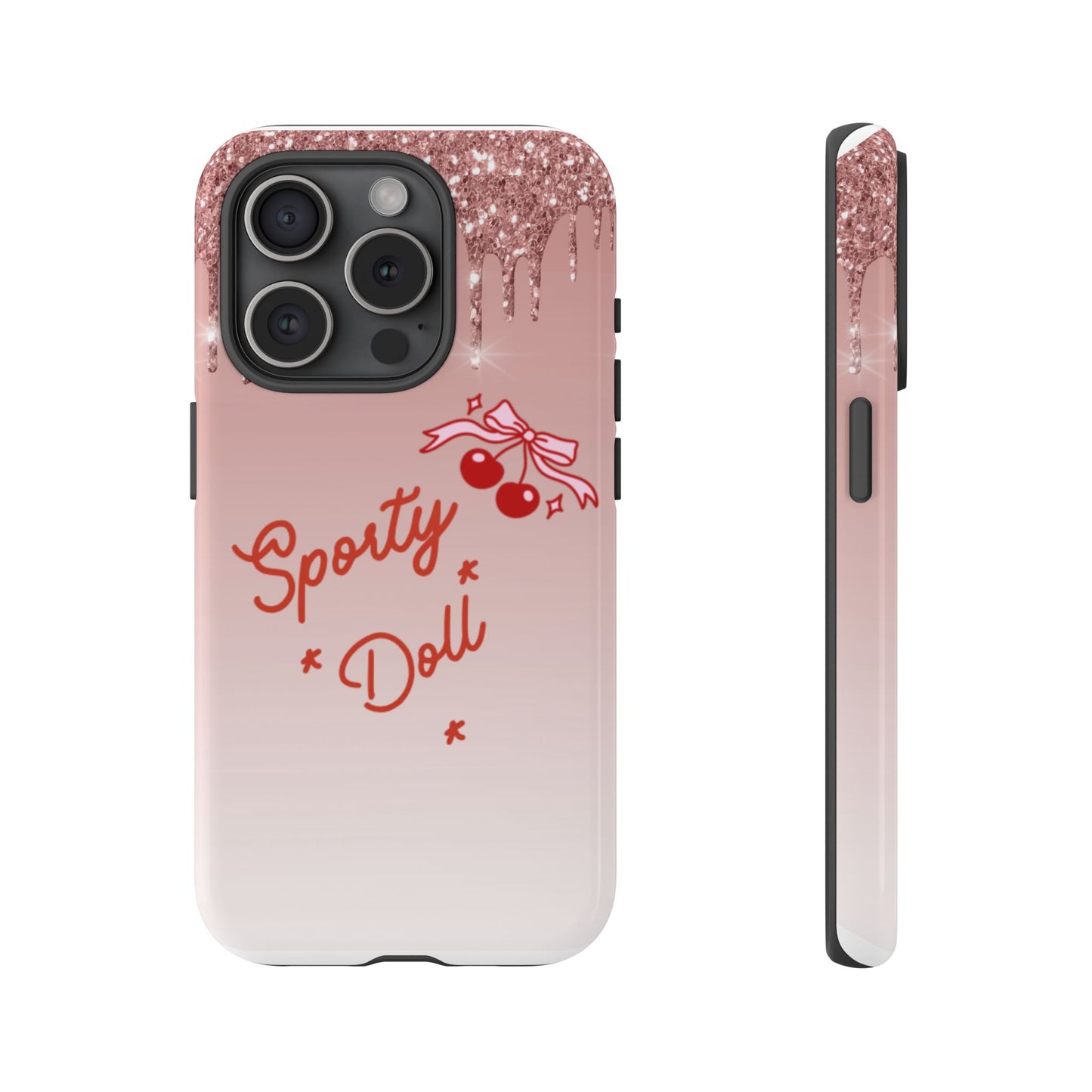 Pink Sparkly 'Sporty Doll Tough' Phone Case