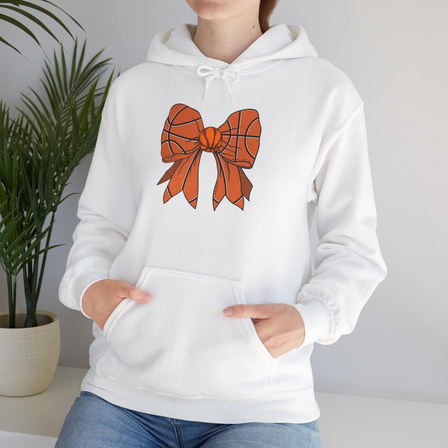 Basketball Bow Hoodie — Custom Number 11 Sports Crewneck