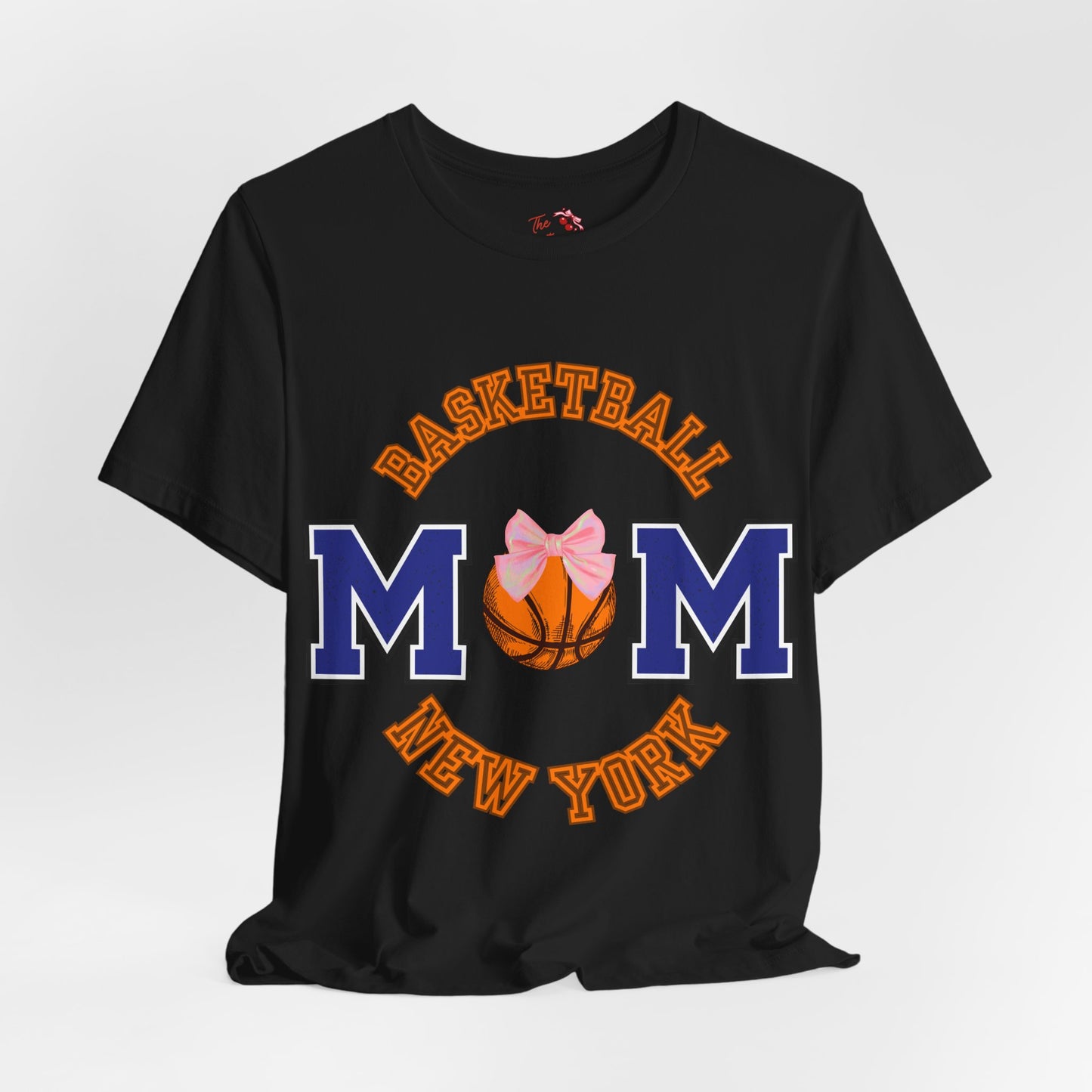 Basketball Mom T-Shirt — New York Basketball Mom Tee with Pink Bow