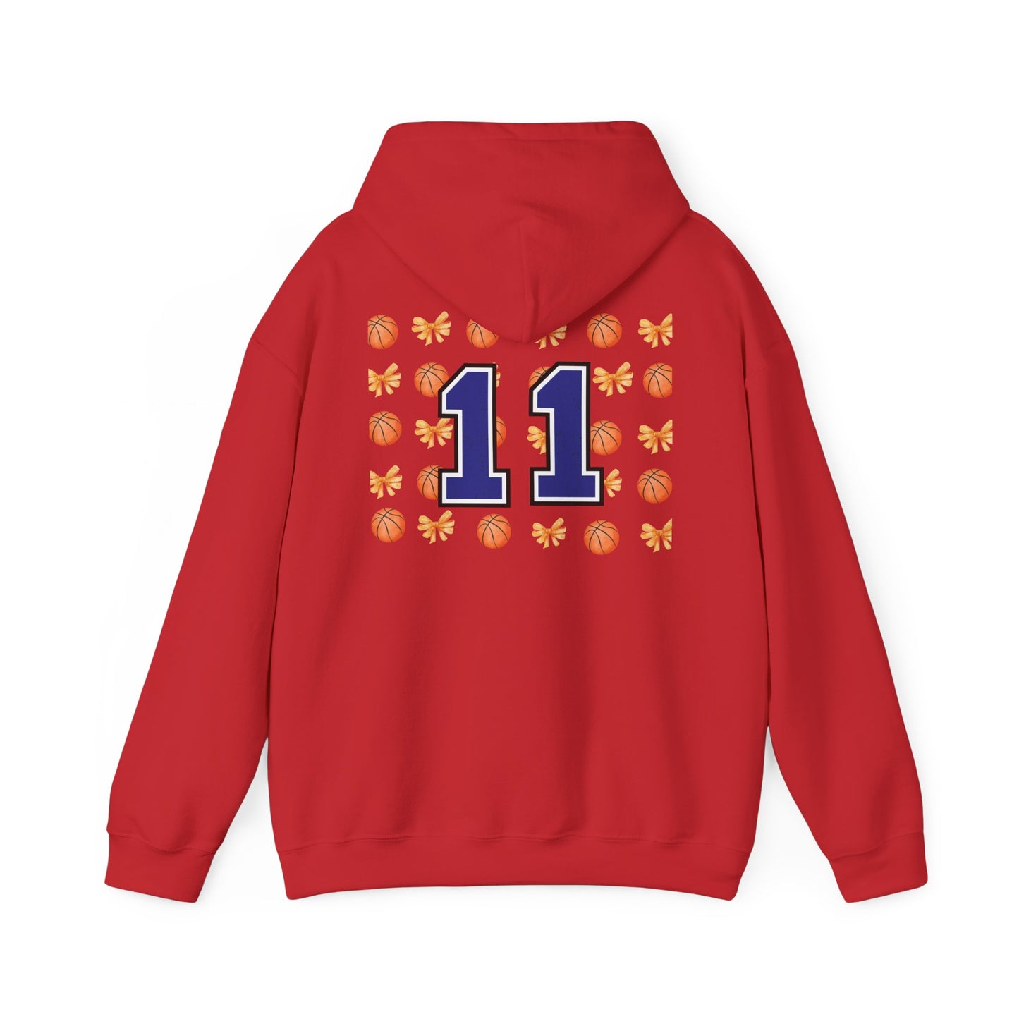 Basketball Bow Hoodie — Custom Number 11 Sports Crewneck