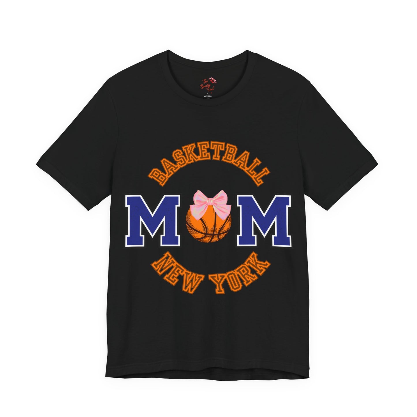 Basketball Mom T-Shirt — New York Basketball Mom Tee with Pink Bow