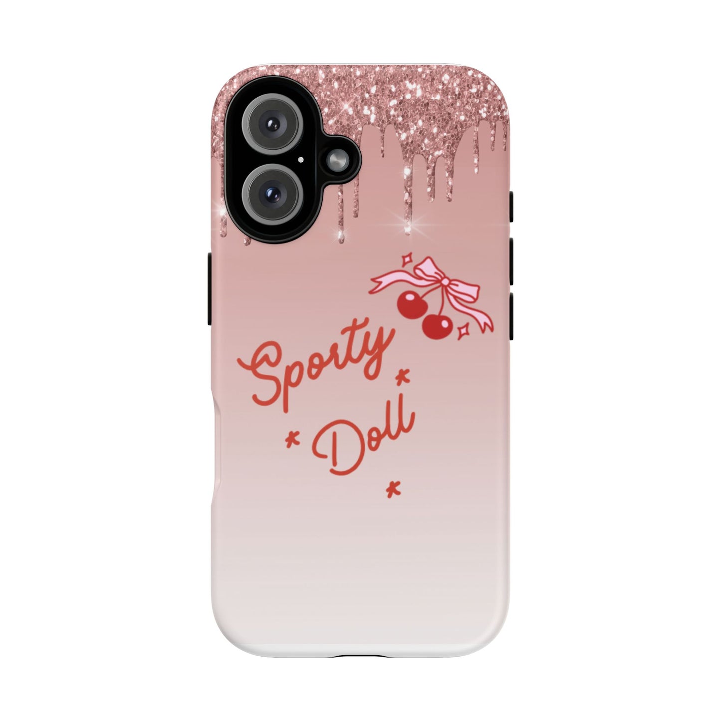 Pink Sparkly 'Sporty Doll Tough' Phone Case