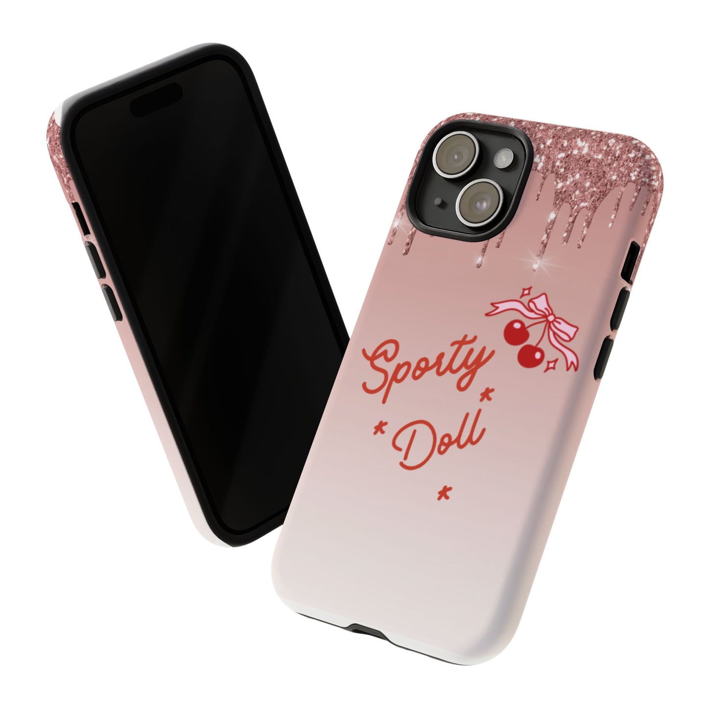 Pink Sparkly 'Sporty Doll Tough' Phone Case