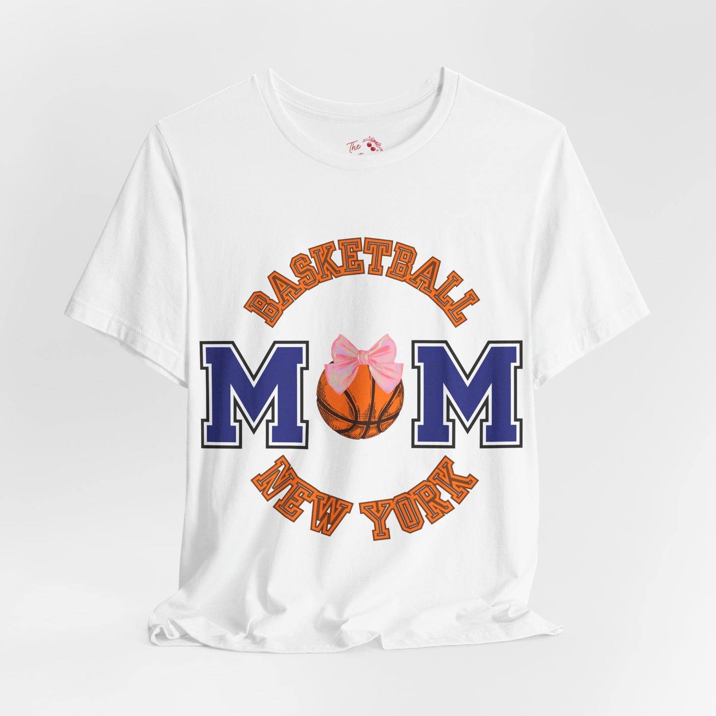 Basketball Mom T-Shirt — New York Basketball Mom Tee with Pink Bow