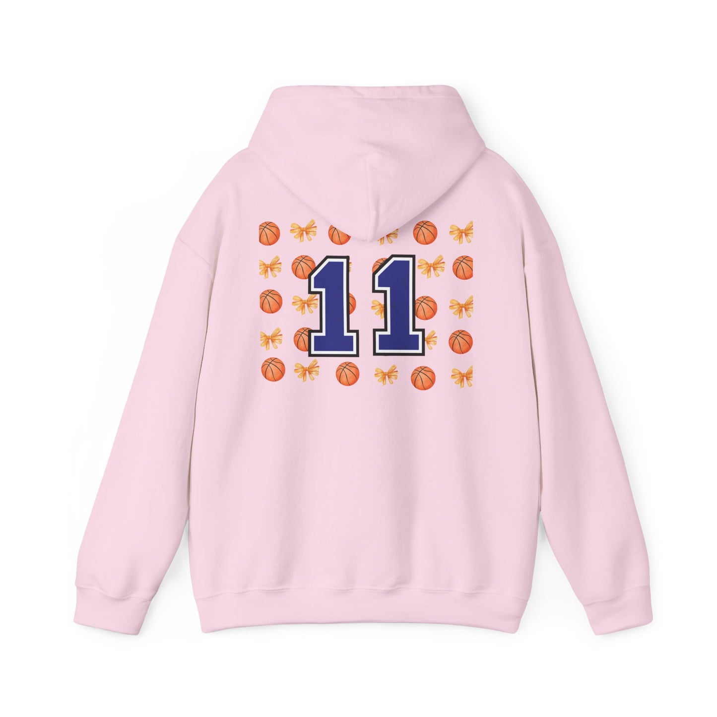 Basketball Bow Hoodie — Custom Number 11 Sports Crewneck