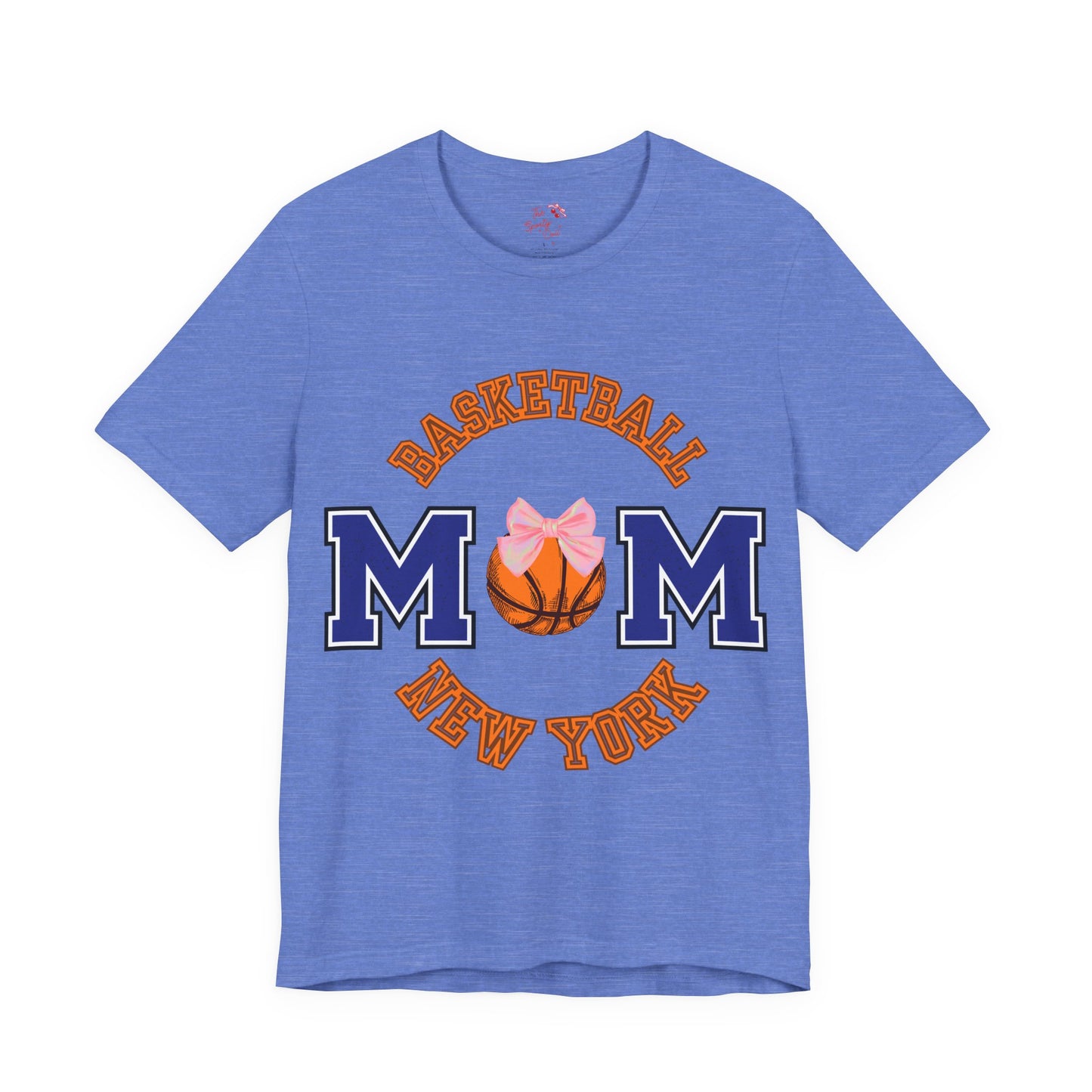 Basketball Mom T-Shirt — New York Basketball Mom Tee with Pink Bow